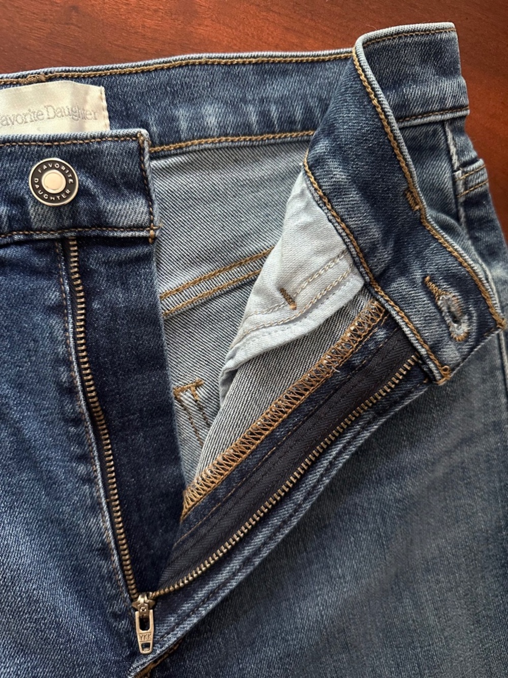 Favorite Daughter Valentina Shortie Jean Medium Indigo Blue Women’s 27 Petite - Picture 12 of 15